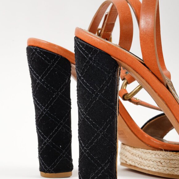 Marc Jacobs Brown & Black Strappy Heels - Picture 10 of 12